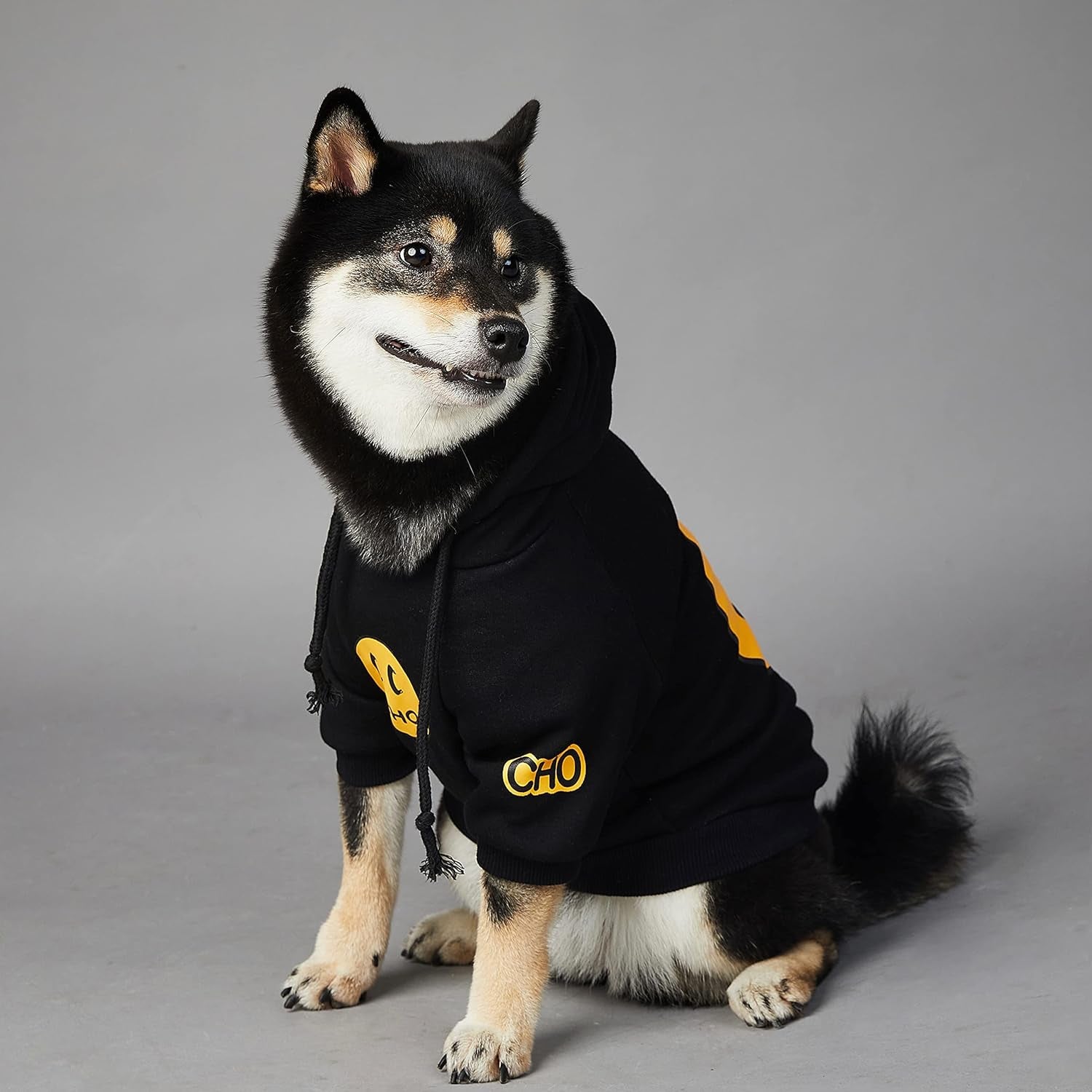 Smiley Dog Hoodie Stylish Dog Clothes Smiley Face Sweater Cotton Sweatshirt Fashion Outfit for Dogs Cats Puppy Small Medium Large (2XL, Black)