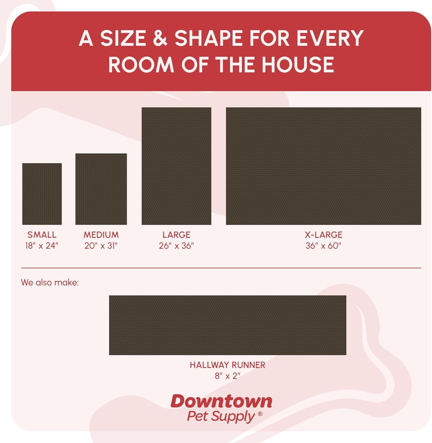 Medium Microfiber Dog Mat, 31" X 20", Brown, Absorbent and Quick-Drying, Non-Slip Rubber Backed, Machine Washable