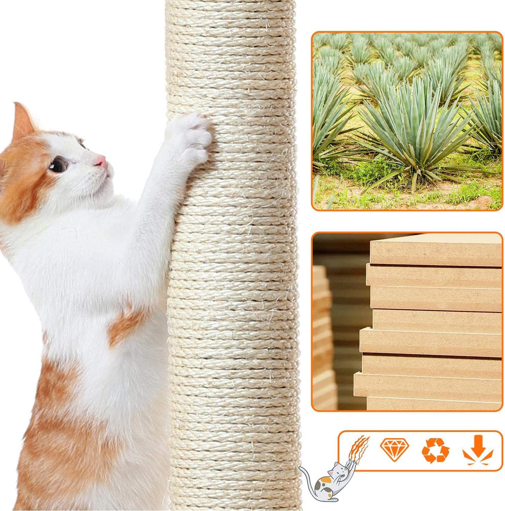 Cat Tree, 34In Cat Tower, Multi-Level Cat Condo with Extra Scratch Boards and Sisal Posts as Kitty Activity Center Pet Stand Tree for Indoor Kittens