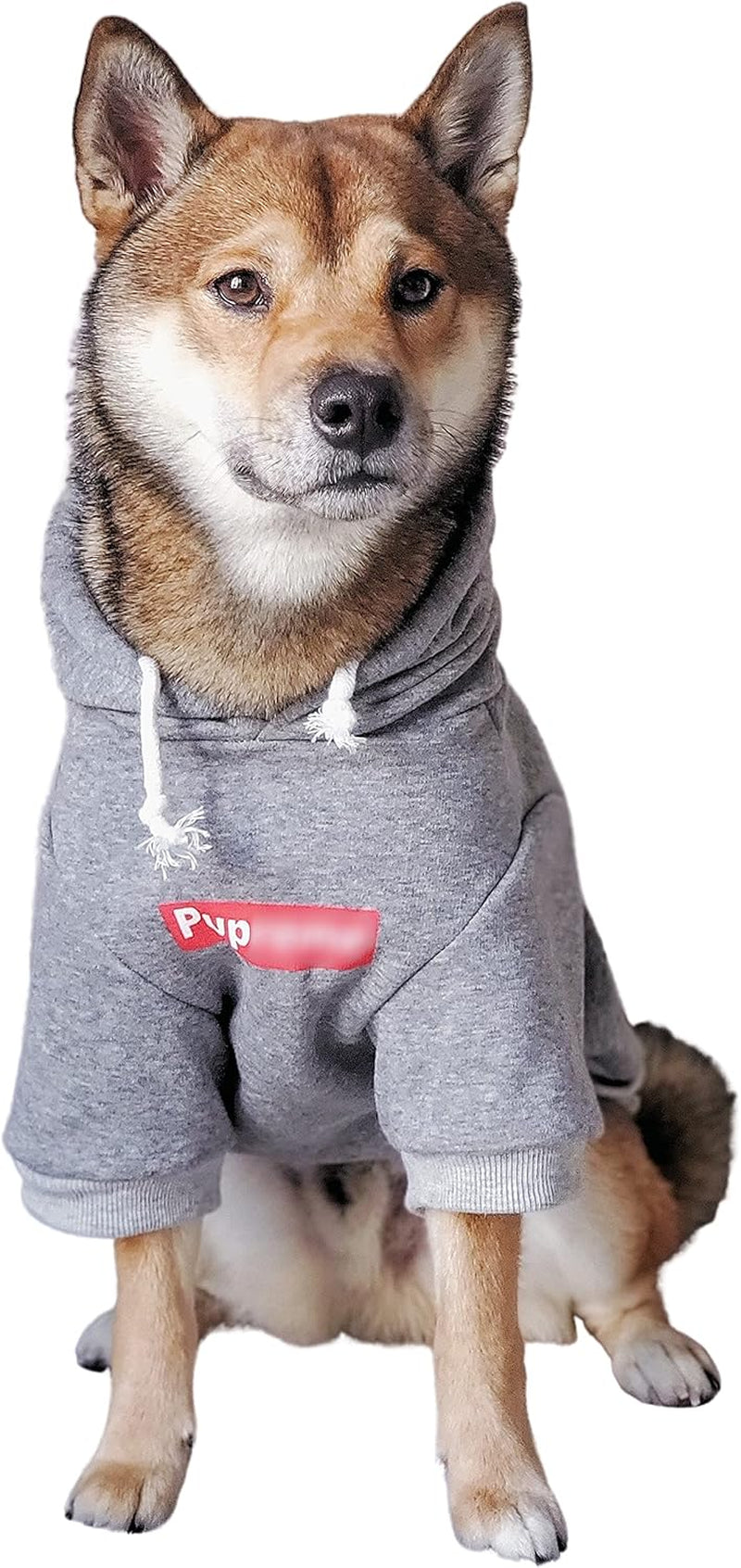 Pup Dog Hoodie, Dog Sweater, Fashion Dog Clothes, Pet Clothing Cotton Cat Hoodies Stylish Streetwear Sweatshirt Gray Tracksuits Outfit for Dog Cat Puppy Small Medium Large (L)