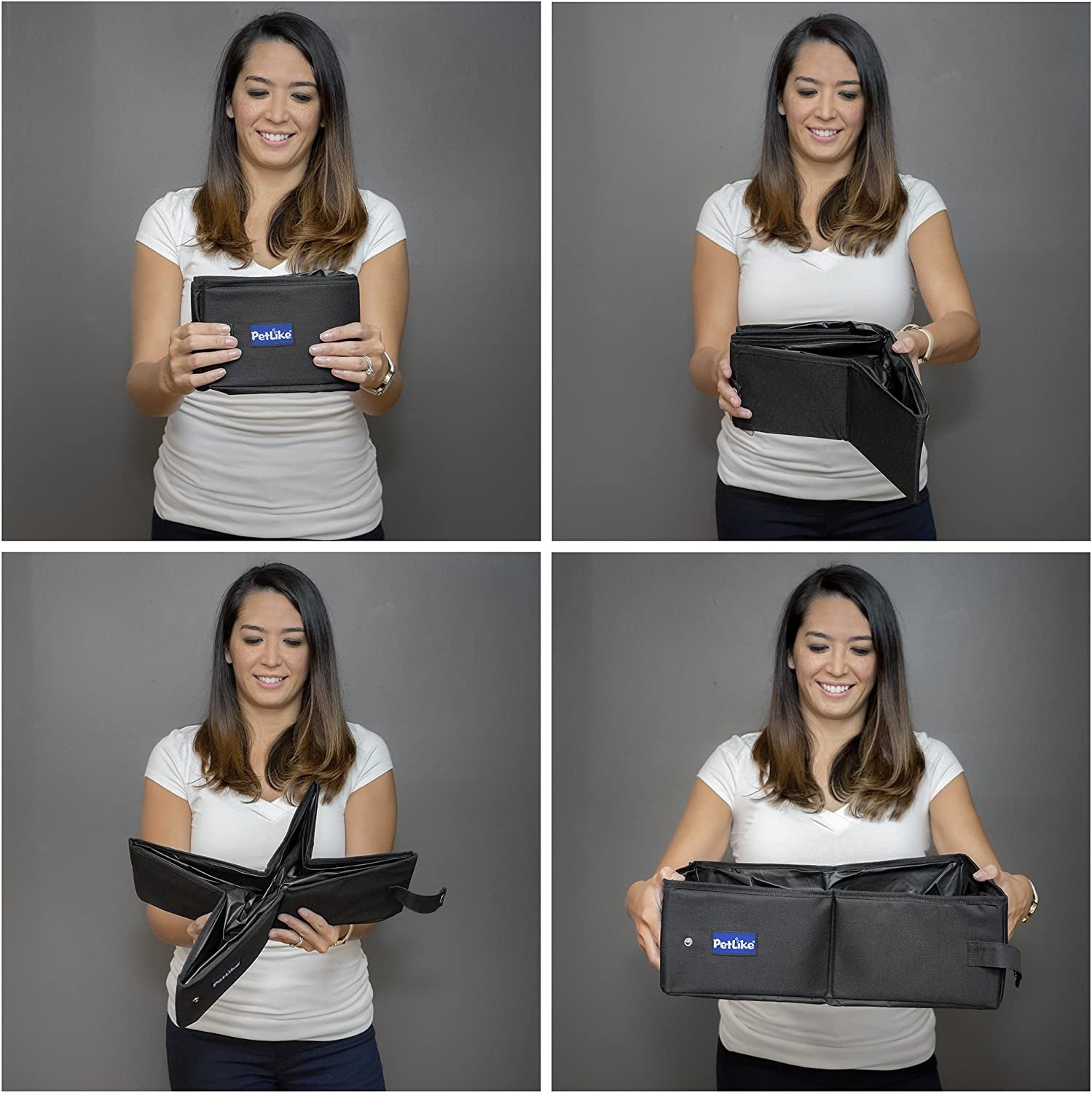 Travel Cat Litter Box, Leak-Proof Portable Litter Box, Collapsible Toilet Tray Carrier for Small Medium Cats (Medium, Black)