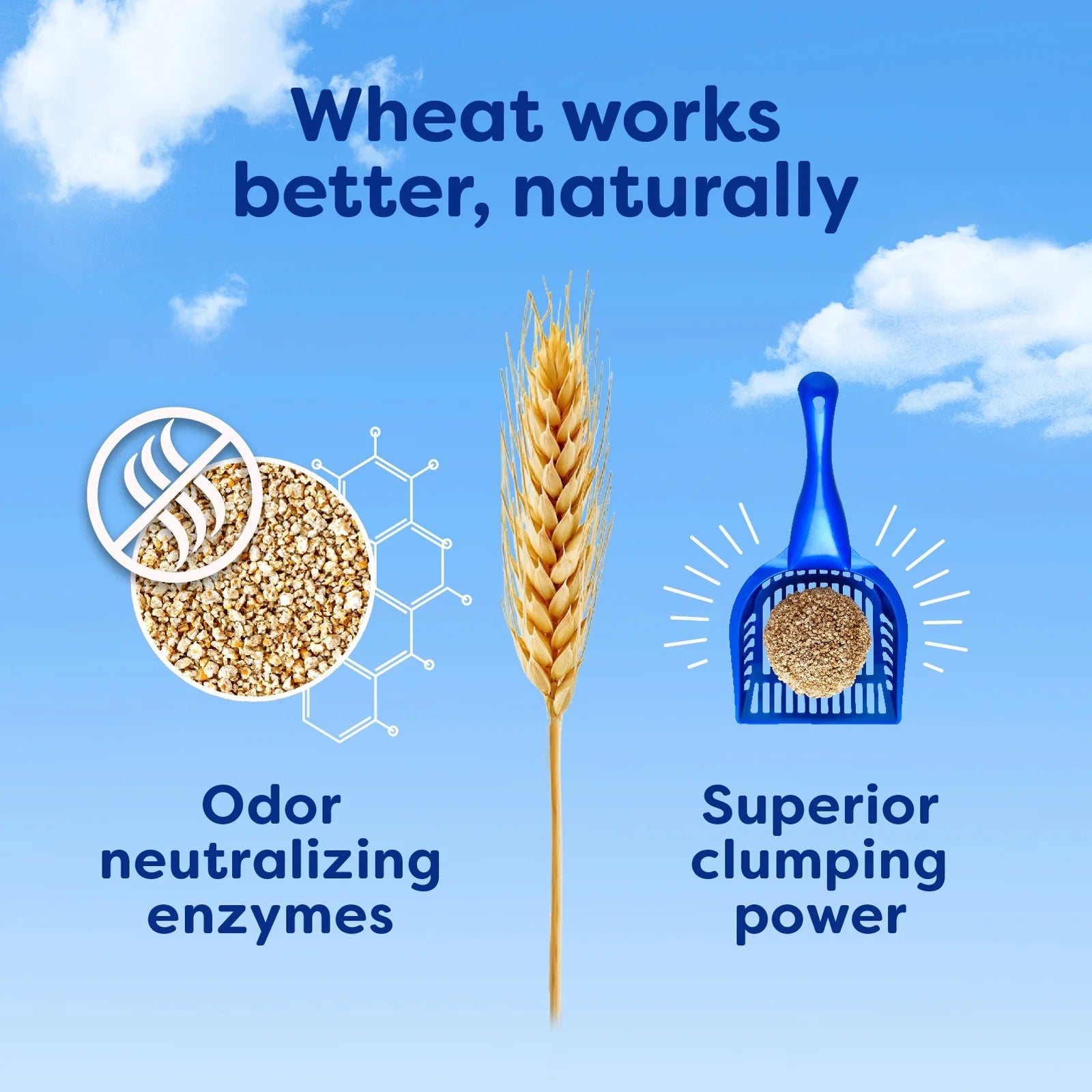 Multi-Cat Natural Clumping Wheat Cat Litter, 15Lb