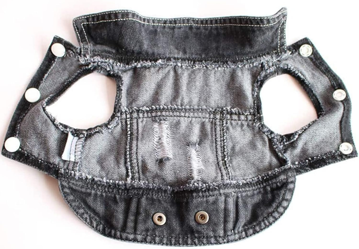 Cool Dog Jean Jacket Small Puppy Outfits Frenchie Clothes Denim Coats for Small Medium Dogs Cats Boys Girls Pet Vest Dog Shirt Clothing Doggy Costume (Black, Xxl（Suggest 15-20 Lbs）)