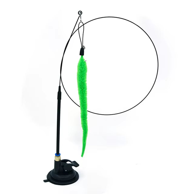 Funny Cat Toys Suction Cup Steel Wire Interactive Cat Teasing Stick Mouse Feather Butterfly Replacement Head Pet Supplies