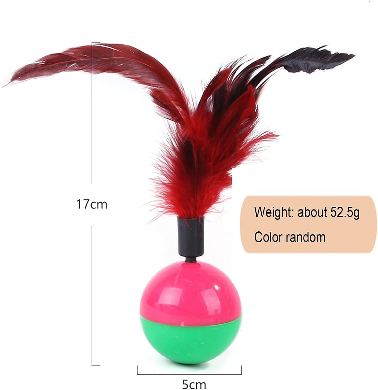 N/B 4Pcs Cat Toys Sisal Ball with Bell, Retractable Teaser Wand Toy, Springs Interactive Feather Toys, Pet Scratching Chew Eco-Friendly Bite Fluffy Mouse (Random Color)