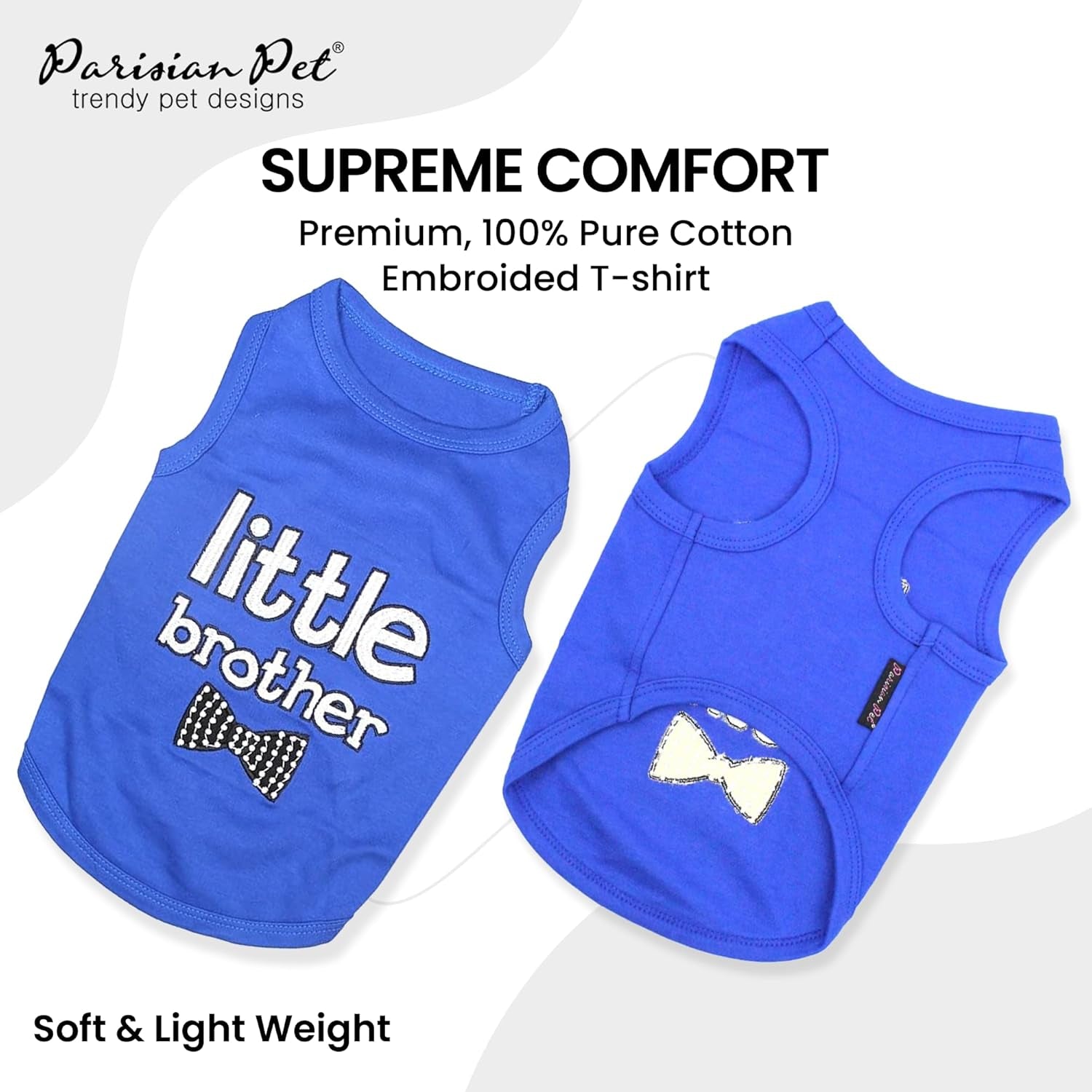 Dog Cat Clothes Tee Shirts Little Brother T-Shirt, XL