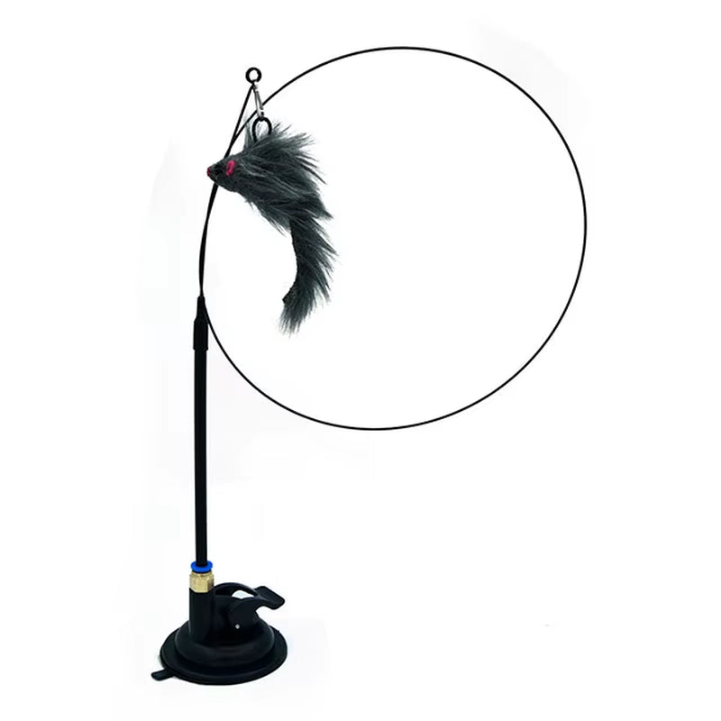 Funny Cat Toys Suction Cup Steel Wire Interactive Cat Teasing Stick Mouse Feather Butterfly Replacement Head Pet Supplies