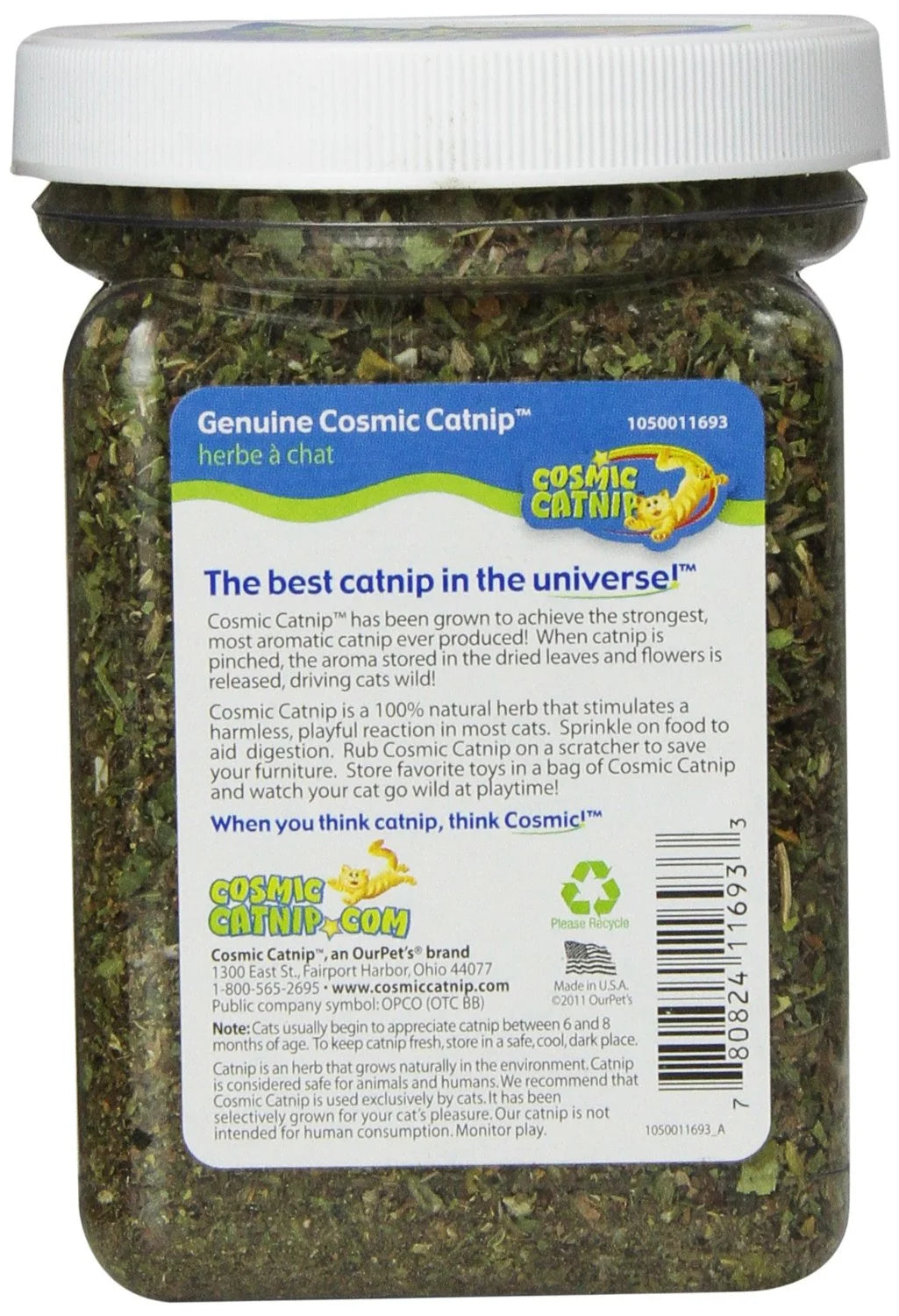 Ourpets PREMIUM North-American Grown Catnip 2.25 Oz Jar Cosmic Catnip for Cats