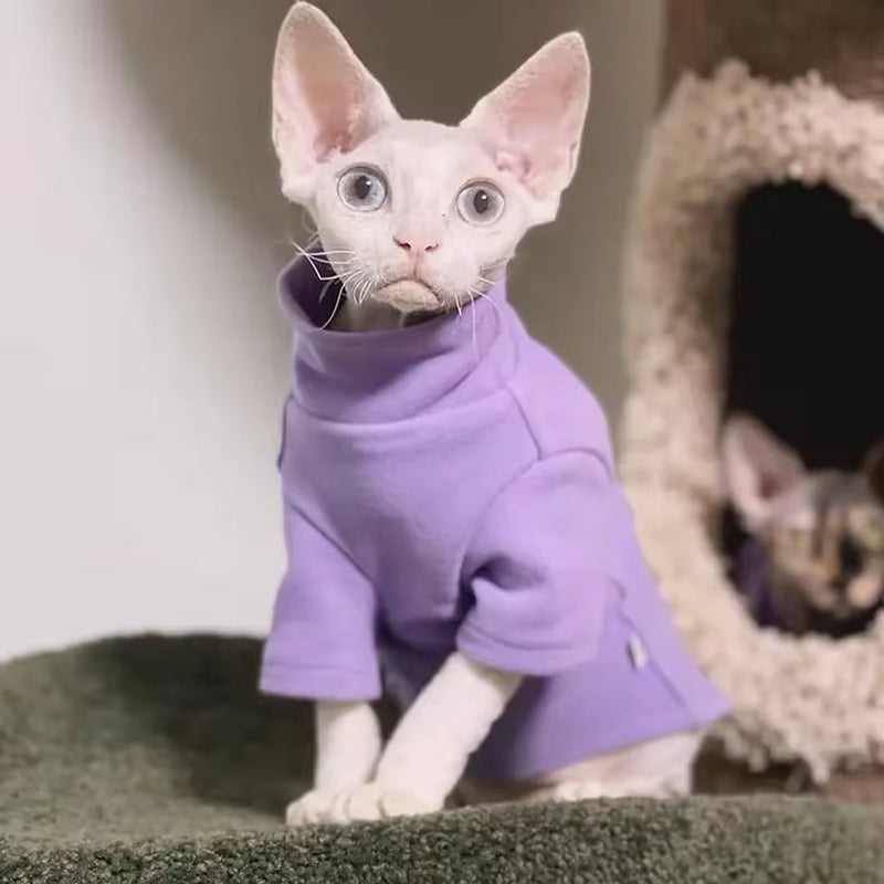 Sphynx Cat Clothes Self-Heating Warm Thermal Underwear Clothes for Cat Sphynx Devin Konnis Hairless Cat Clothes