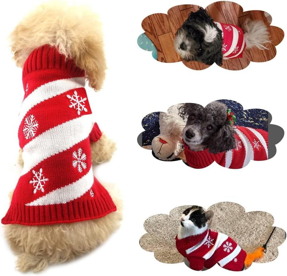 Dog Snow Sweater - Snowman Holiday Xmas Christmas Pet Clothes for Small Dogs and Cats (Snow, XS)