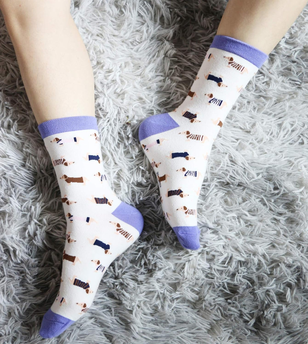 Women'S Haute Dachshund Dog Socks Casual Crew Socks Animal Cute Socks Gifts for Women