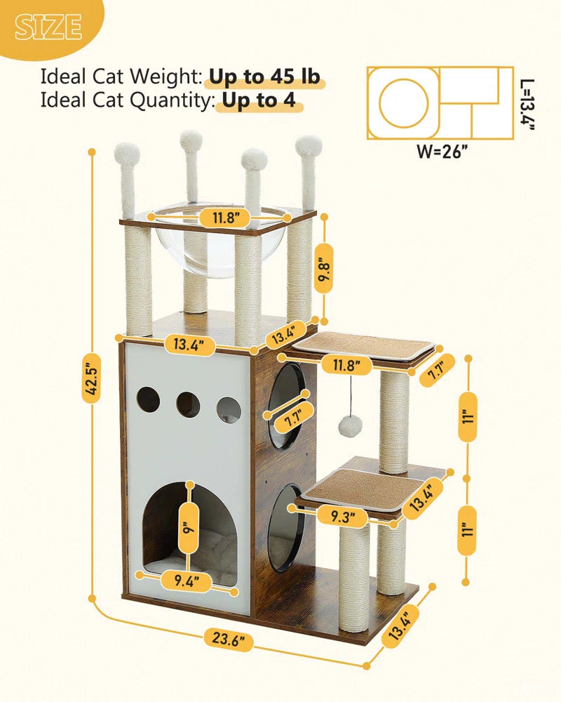 Tavion Wood Cat Trees,Cat Tower,Cat Trees for Large Cats