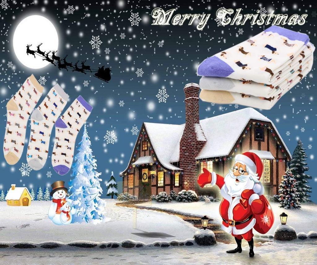 Women'S Haute Dachshund Dog Socks Casual Crew Socks Animal Cute Socks Gifts for Women