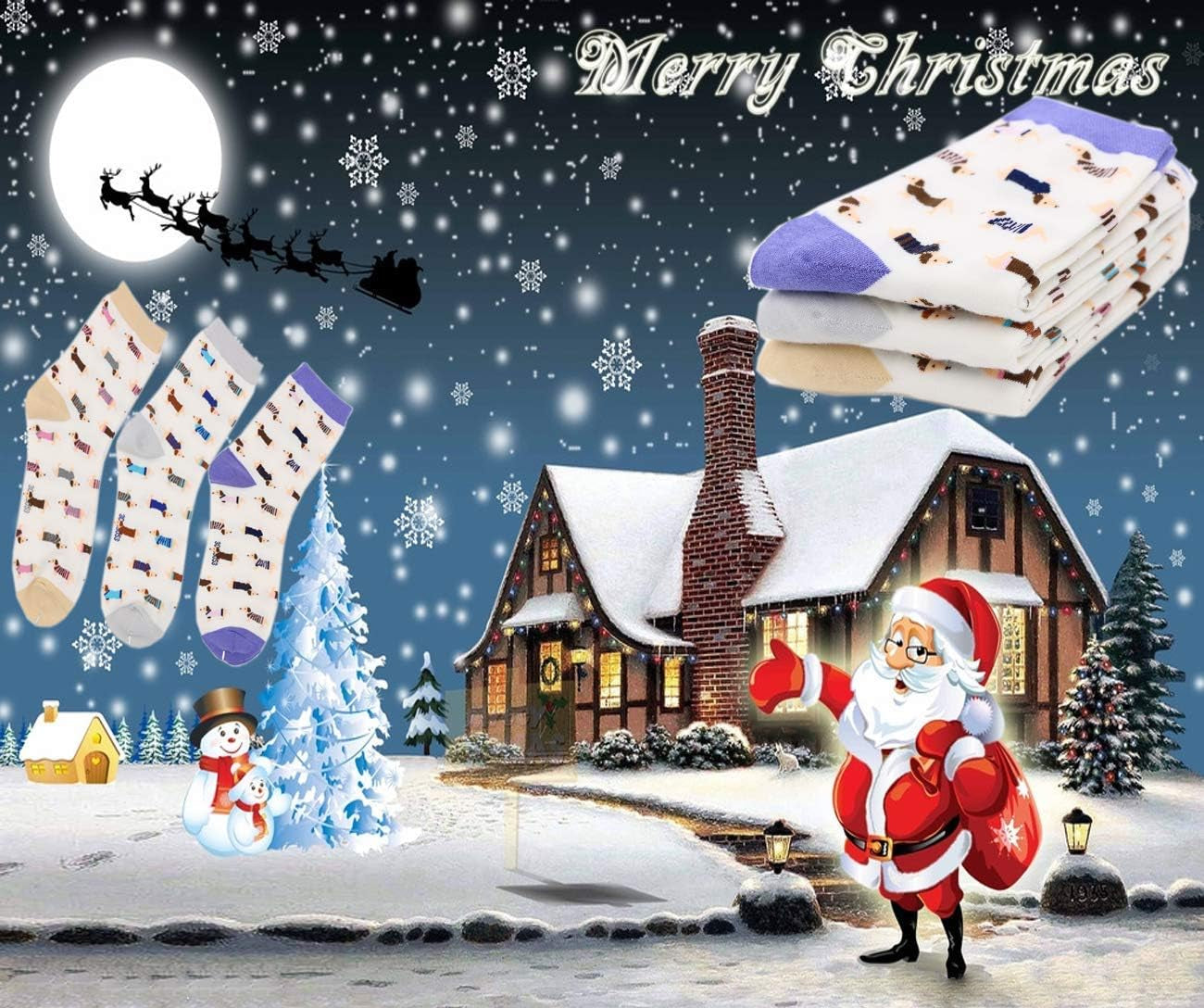 Women'S Haute Dachshund Dog Socks Casual Crew Socks Animal Cute Socks Gifts for Women