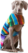 Dog Clothes - Handmade Dog Poncho from Authentic Mexican Blanket by  (Blue, XXL)