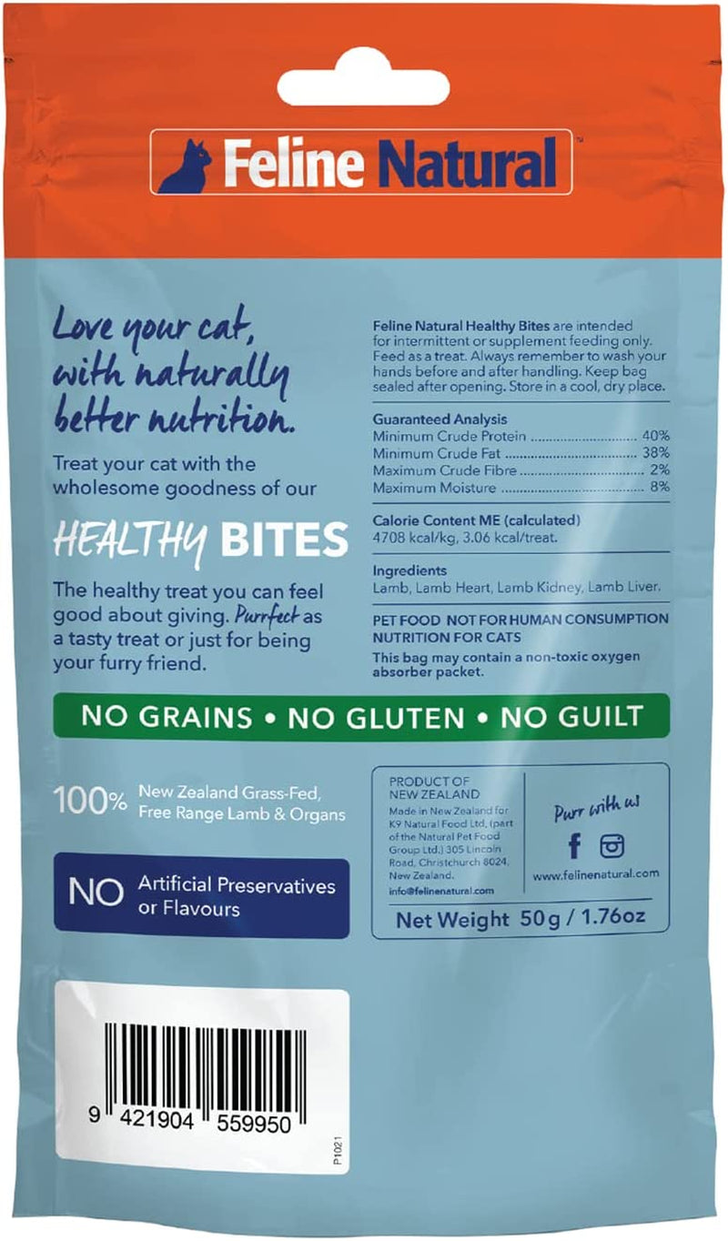Freeze Dried Cat Treats – New Zealand Single-Source Protein Treats for Cats - Grain-Free Healthy Cat Snacks, Lamb Bites, 1.76Oz