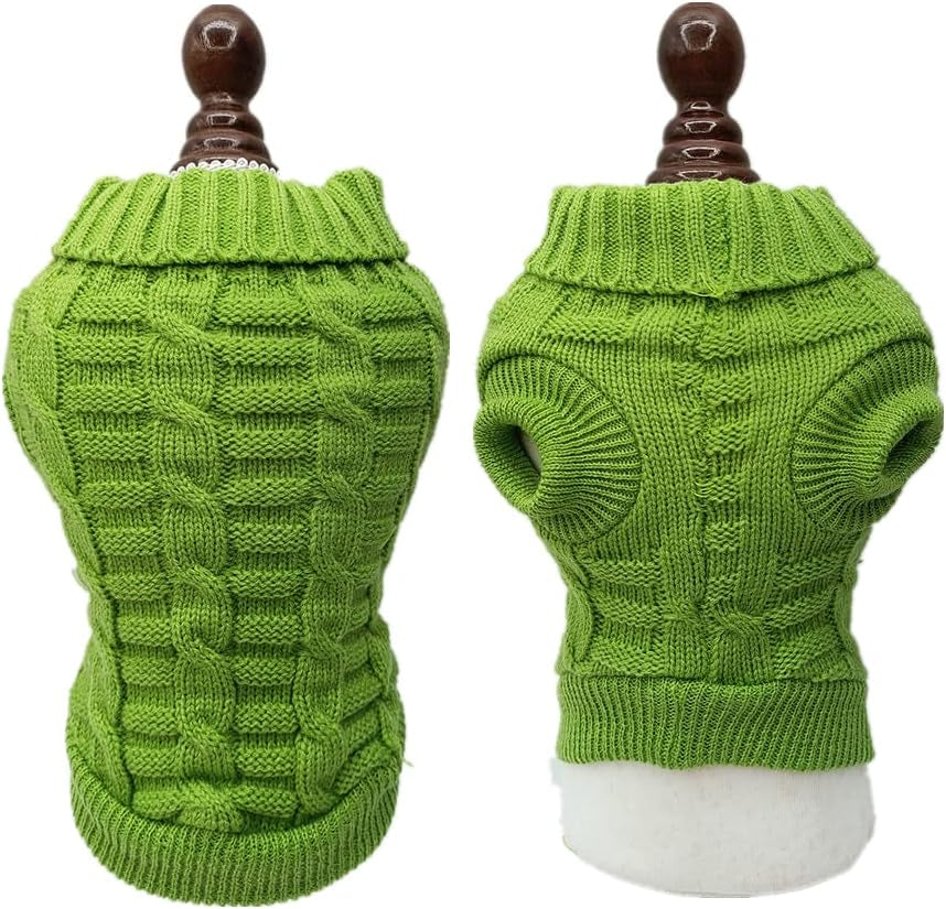 Cat Sweater,Turtleneck Knitted Kitten Clothes,Cat Sweaters for Cats Only, Sphynx Cat Clothes,Small Dog Sweaters(Green,Xxl)
