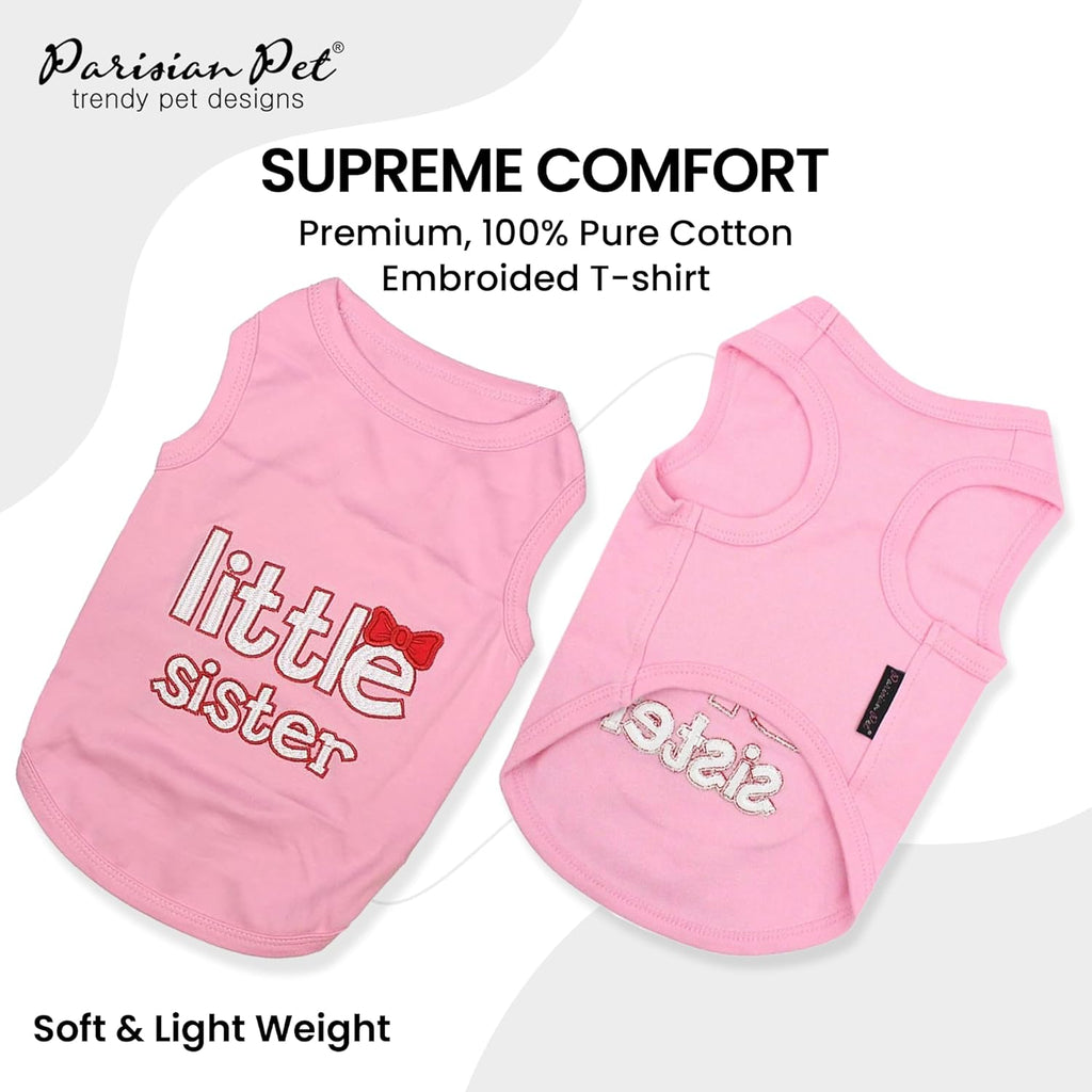 Dog Cat Clothes Tee Shirts Little Sister T-Shirt, 3XL