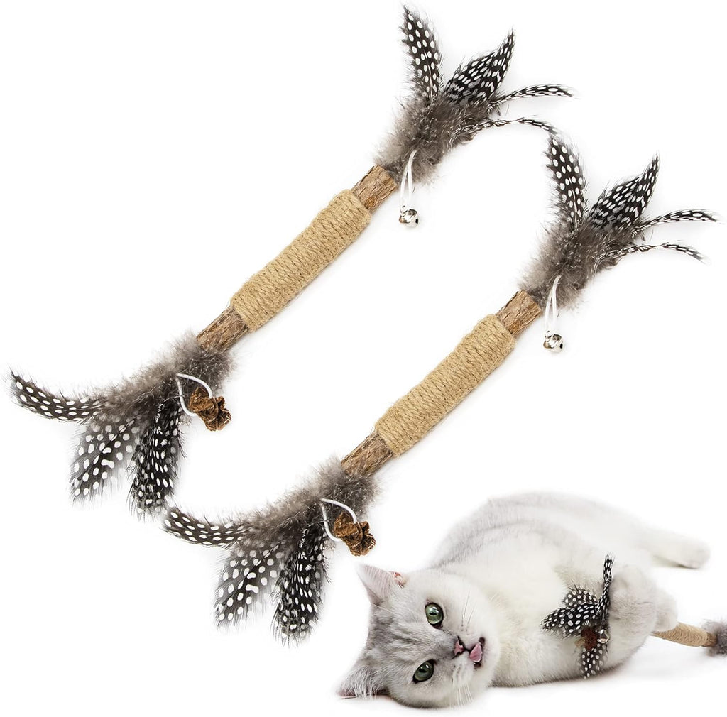 Catnip Toy Cat Toys Catnip Toy Cat Chew Toy Cat Kicking Silvervine Stick Teeth Cleaning Cute Kitten Teething Indoor Interactivecat Dental Care Matatabi (Feather 2Pcs)