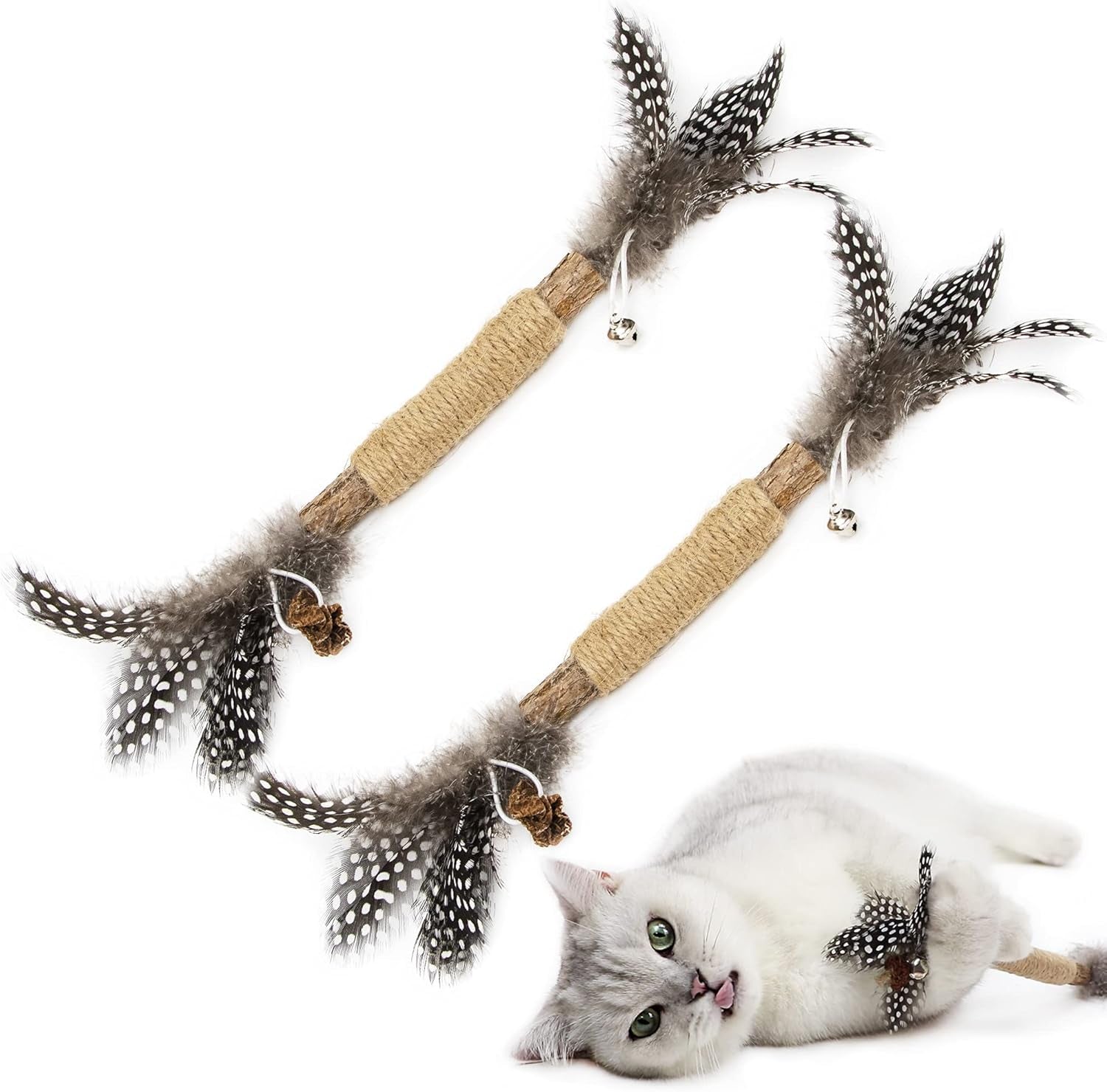 Catnip Toy Cat Toys Catnip Toy Cat Chew Toy Cat Kicking Silvervine Stick Teeth Cleaning Cute Kitten Teething Indoor Interactivecat Dental Care Matatabi (Feather 2Pcs)