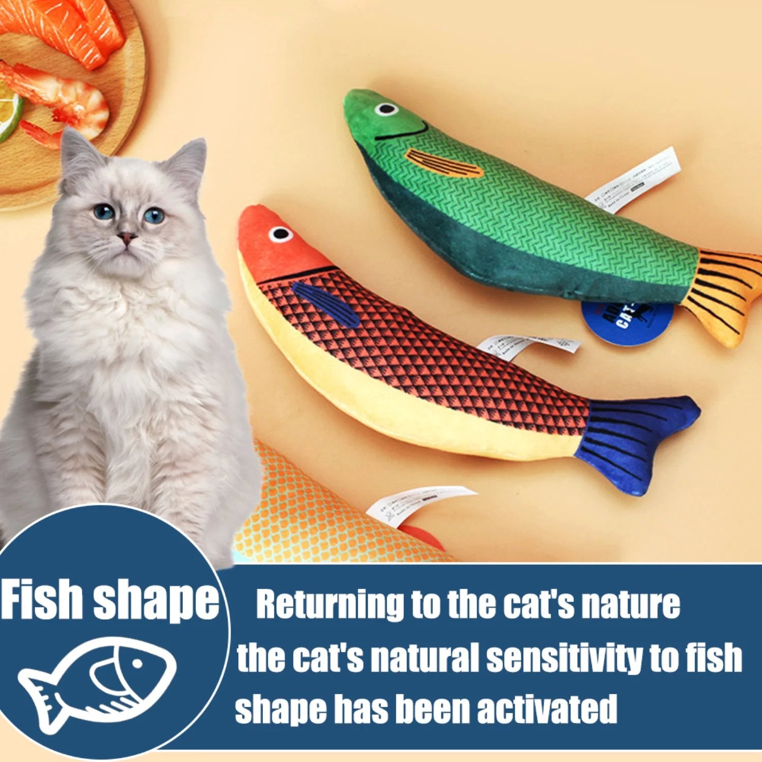 Cats Catnip Toys,Likaty Realistic Fish Interactive Toys for Kitty Pets