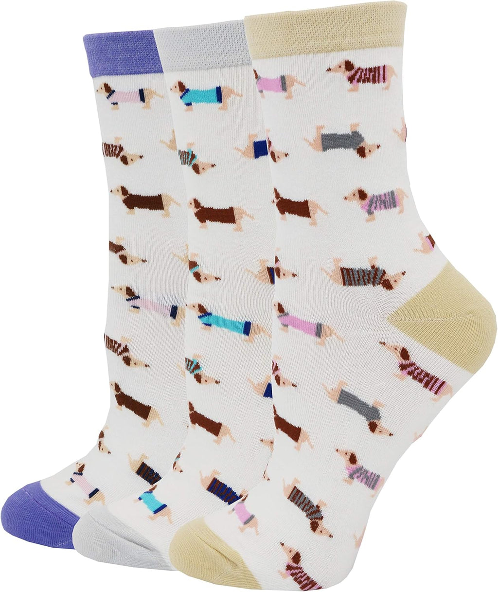 Women'S Haute Dachshund Dog Socks Casual Crew Socks Animal Cute Socks Gifts for Women