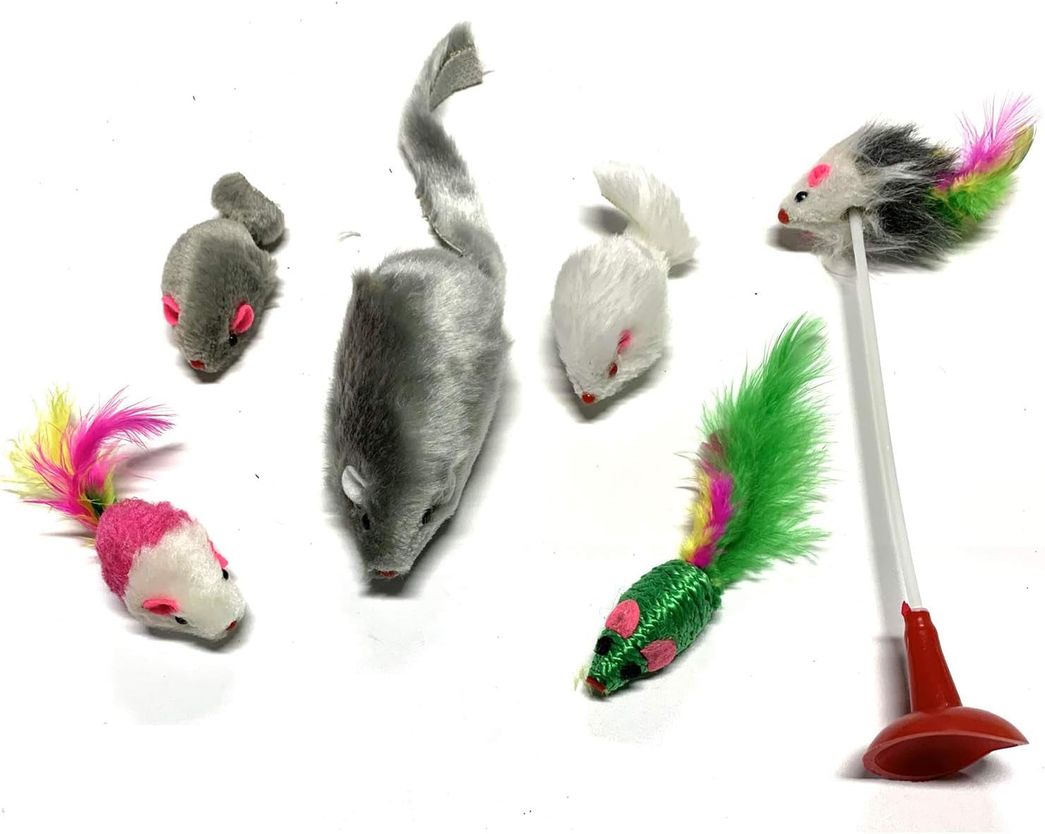 31PCS Cat Toys Kitten Toys Assortments, 2 Way Tunnel, Cat Feather Teaser - Wand Interactive Feather Toy Fluffy Mouse, Crinkle Balls for Cat, Puppy, Kitty, Kitten