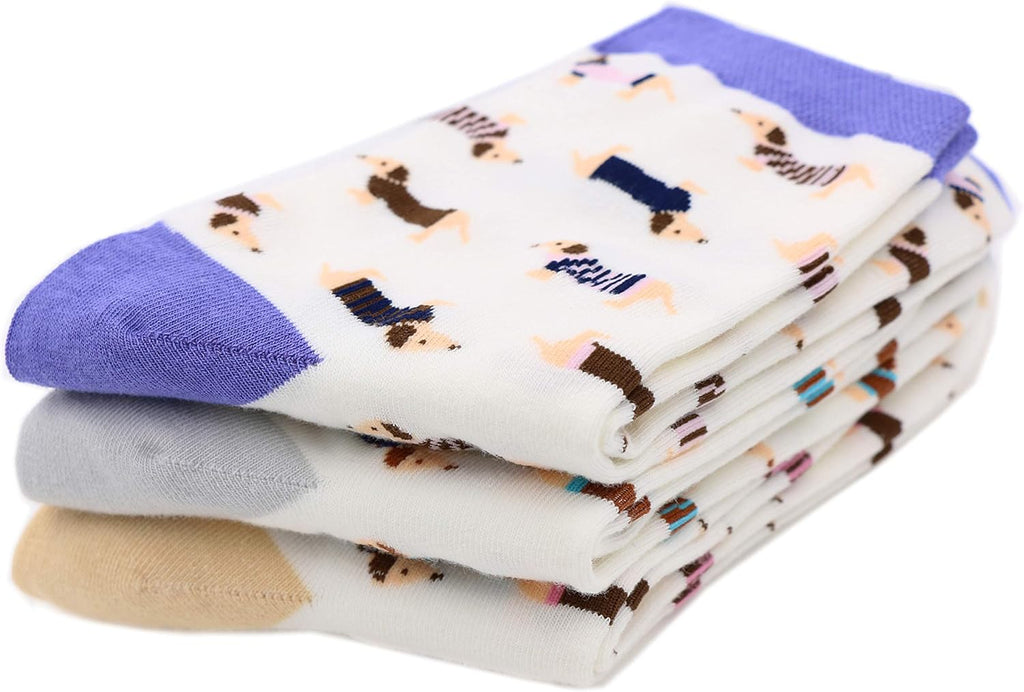 Women'S Haute Dachshund Dog Socks Casual Crew Socks Animal Cute Socks Gifts for Women
