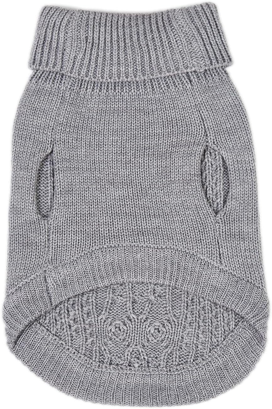 Stretchy Cat Sweater - 17 Colors & 6 Sizes | Snug Winter-Ready Knit for Boy/Girl Cats & Kittens(Grey, Medium)