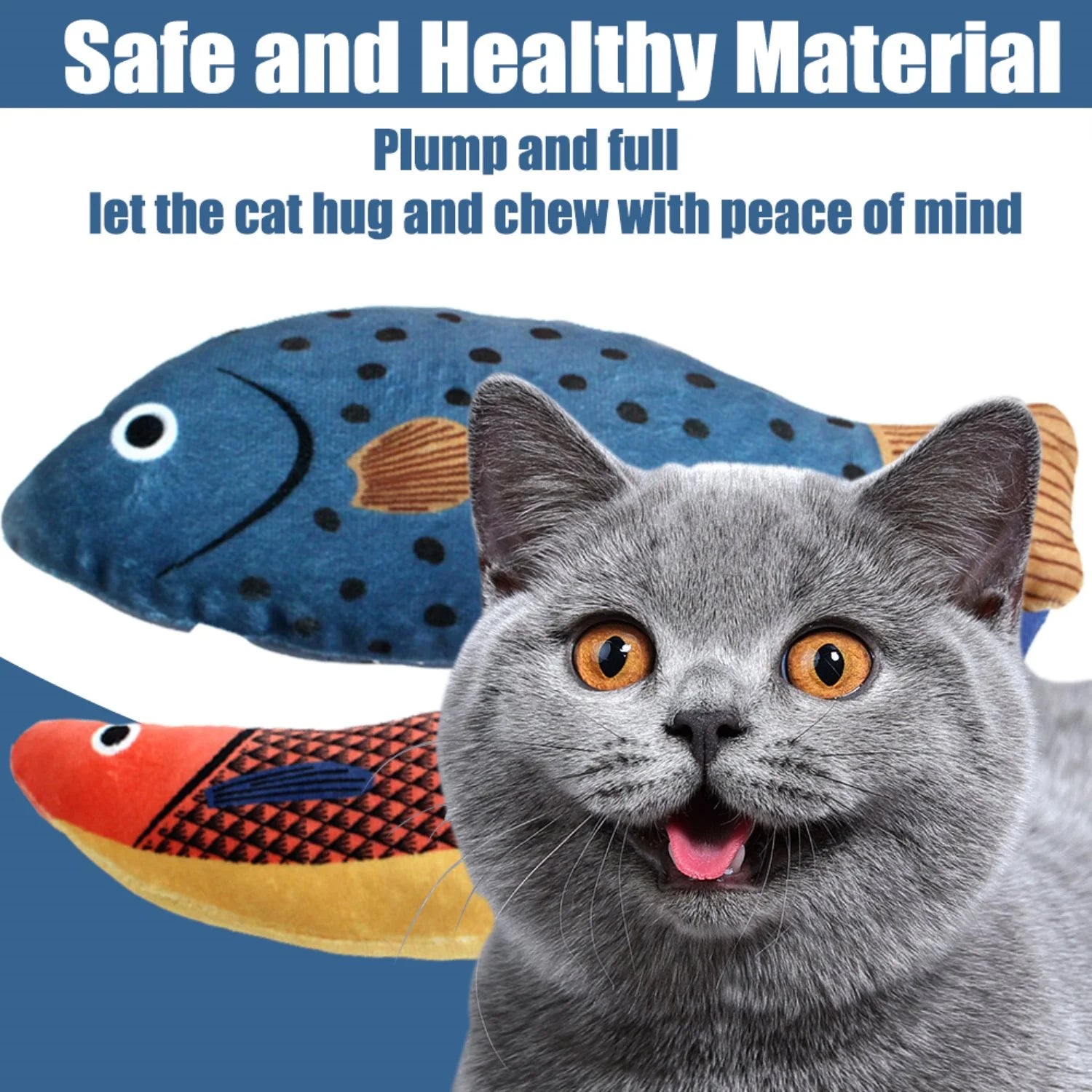 Cats Catnip Toys,Likaty Realistic Fish Interactive Toys for Kitty Pets