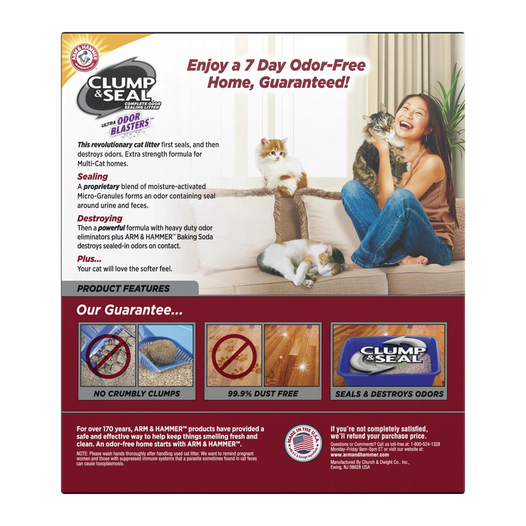 Clump & Seal Cat Litter Multi-Cat Complete Odor Sealing Clay Clumping Cat Litter, 38 Lb
