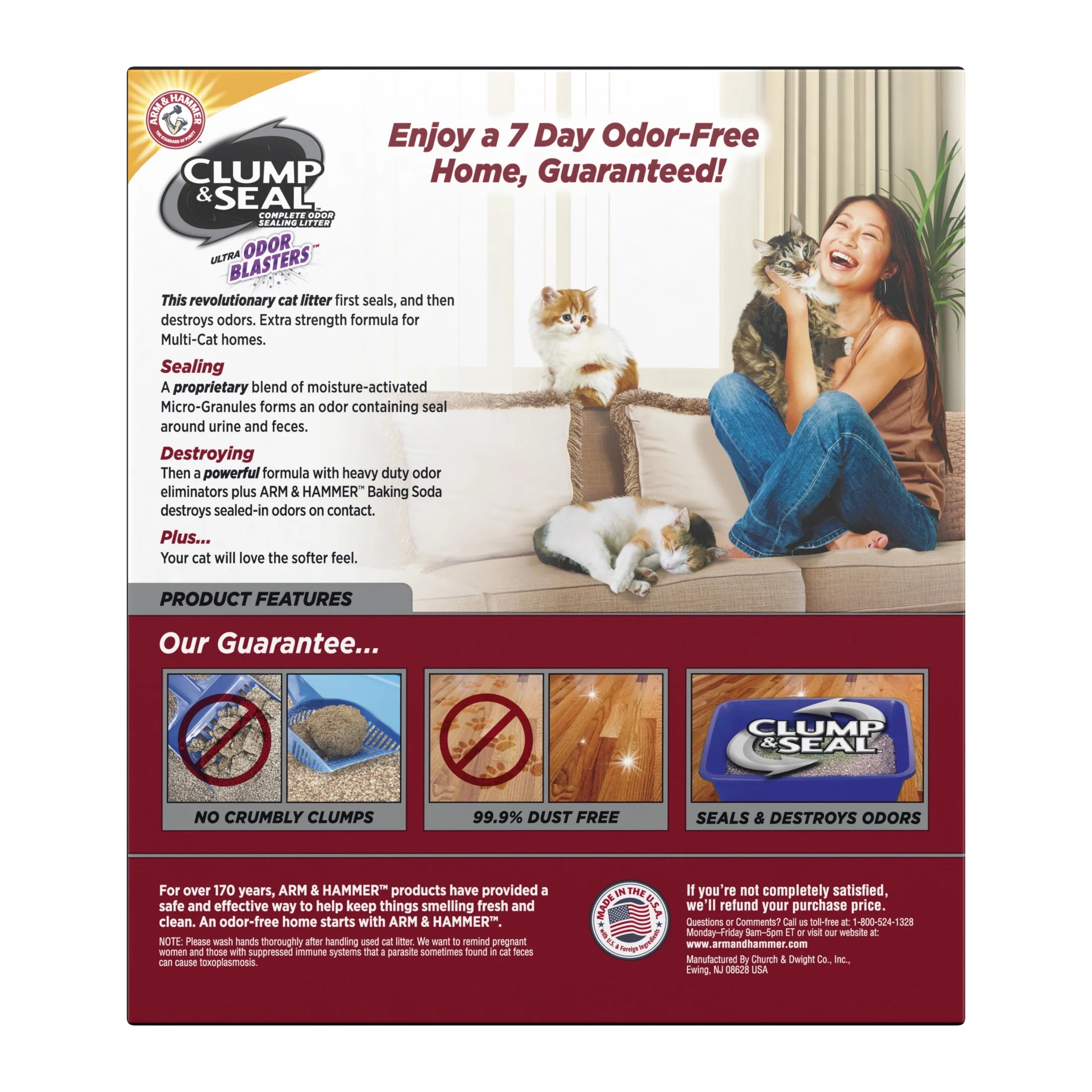 Clump & Seal Cat Litter Multi-Cat Complete Odor Sealing Clay Clumping Cat Litter, 38 Lb