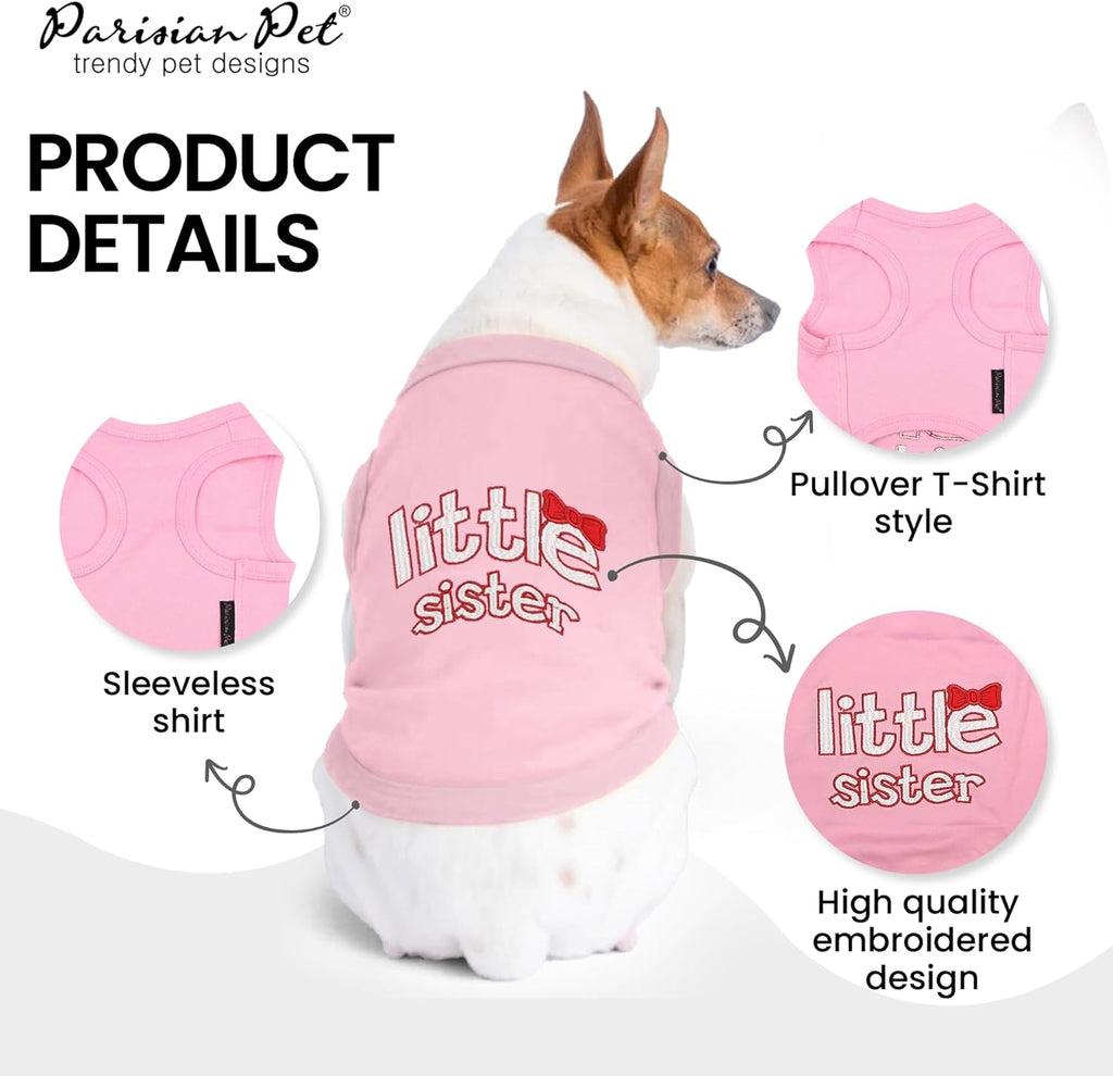Dog Cat Clothes Tee Shirts Little Sister T-Shirt, M