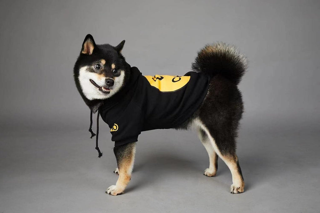 Smiley Dog Hoodie Stylish Dog Clothes Smiley Face Sweater Cotton Sweatshirt Fashion Outfit for Dogs Cats Puppy Small Medium Large (2XL, Black)