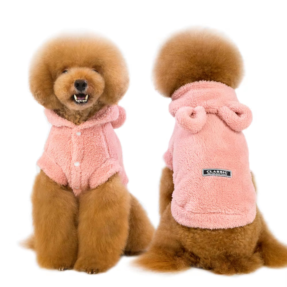 Warm Cat Clothes Winter Pet Puppy Kitten Coat Jacket for Small Medium Dogs Cats Chihuahua Yorkshire Clothing Costume Pink S-2XL