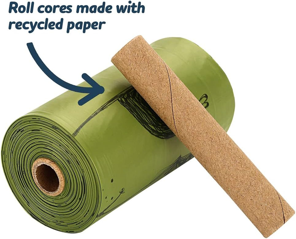 Dog Poop Bags with Dispenser, Biodegradable Unscented Extra Thick & Leak-Proof Dog Waste Bag, Strong Easy-Tear Refill Rolls for All Doggie Sizes