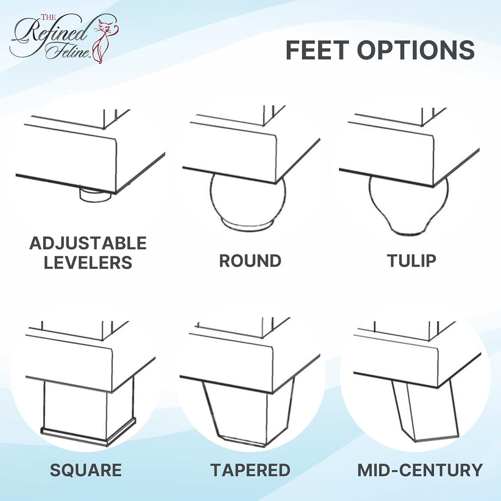 Cat Litter Box Enclosure Cabinet, Modern, White, Tulip Feet, Large, Hidden Litter Cat Furniture with Drawer