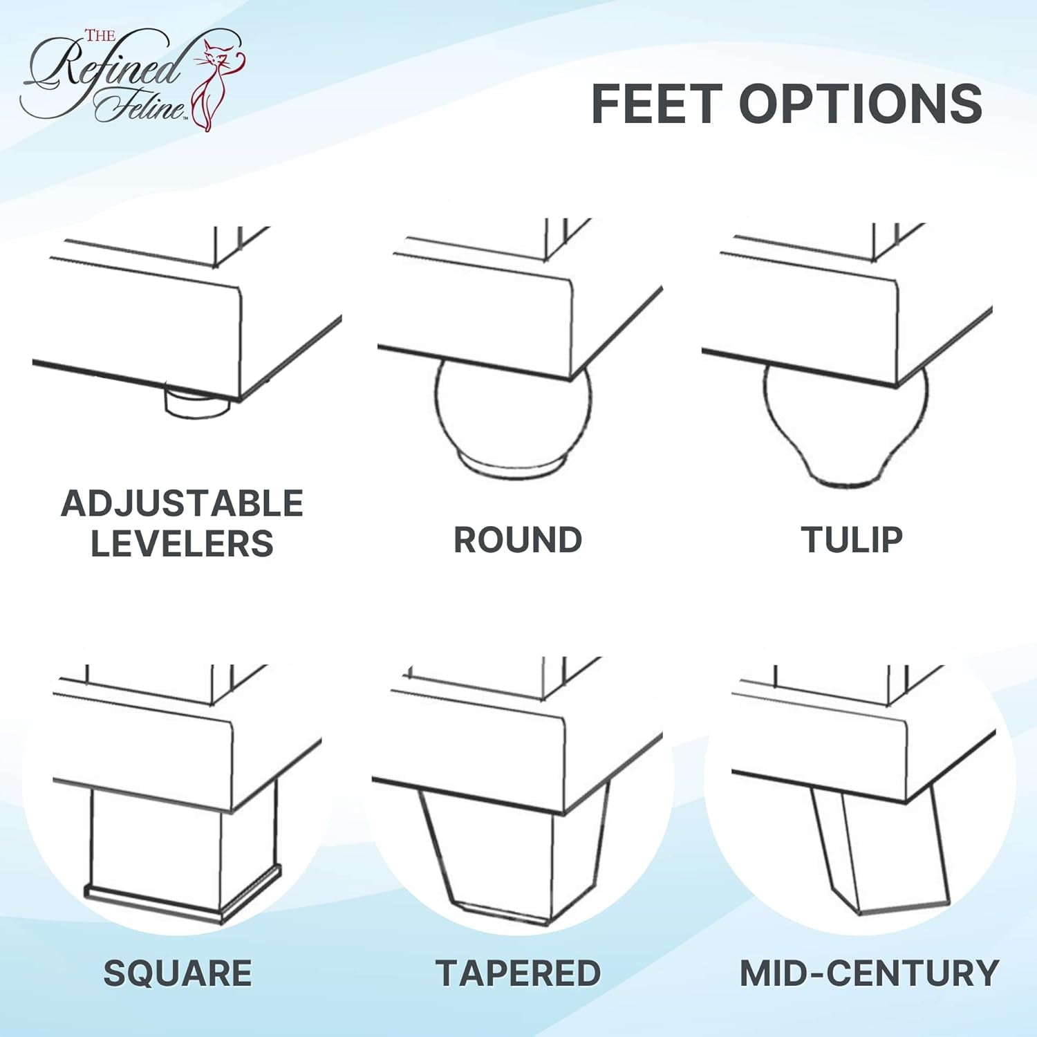 Cat Litter Box Enclosure Cabinet, Modern, White, Tulip Feet, Large, Hidden Litter Cat Furniture with Drawer