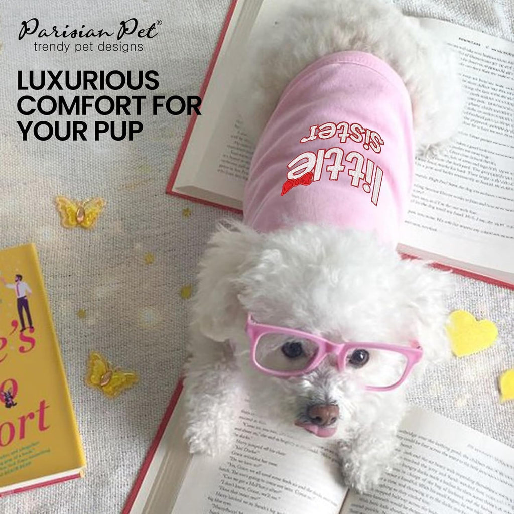 Dog Cat Clothes Tee Shirts Little Sister T-Shirt, M