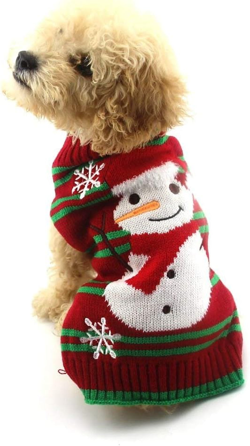 Dog Snow Sweaters - Thick Snowman Sweaters for Xmas, New Year & Christmas - Pet Clothes for Small Dogs & Cats (Snowman, 3XL)