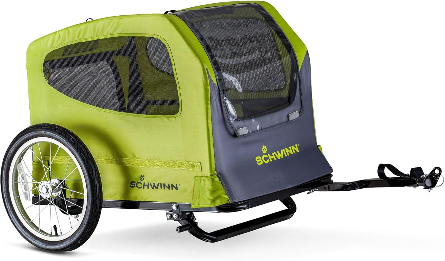 Rascal Pet Trailer, Holds Pets up to 50 or 100 Lb, Universal Coupler, Folding Frame, Quick-Release Wheels, Rear Doggy Door, Leash, Washable Liner, Bug Screen,  Bike Trailer for Pets